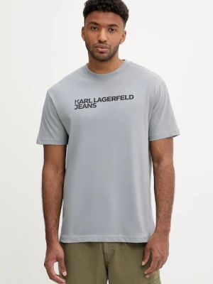 Karl Lagerfeld Jeans t-shirt bawełniany męski kolor szary z nadrukiem A1M17002