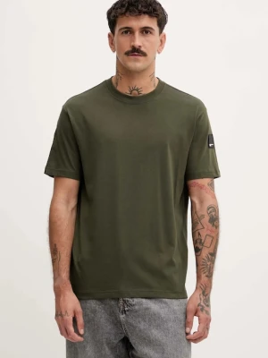 Karl Lagerfeld Jeans t-shirt bawełniany męski kolor zielony gładki A3M17003