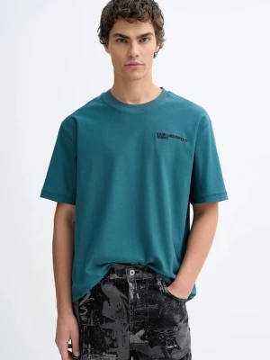 Karl Lagerfeld Jeans t-shirt bawełniany męski kolor zielony gładki B1M17072