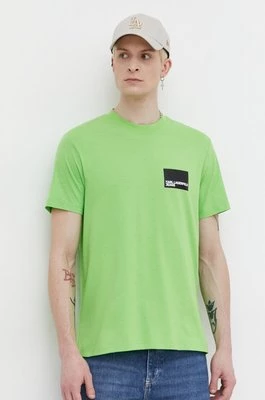 Karl Lagerfeld Jeans t-shirt bawełniany męski kolor zielony z nadrukiem