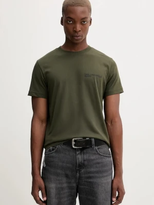 Karl Lagerfeld Jeans t-shirt bawełniany męski kolor zielony z nadrukiem A1M17003