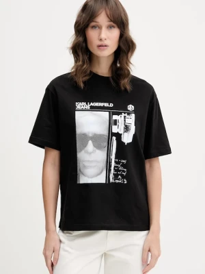 Karl Lagerfeld Jeans t-shirt damski bawełniany czarny