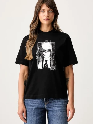 Karl Lagerfeld Jeans T-shirt damski bawełniany czarny