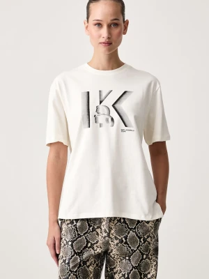 Karl Lagerfeld Jeans T-shirt damski bawełniany beżowy