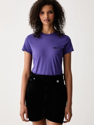 Karl Lagerfeld Jeans T-shirt damski bawełniany fioletowy