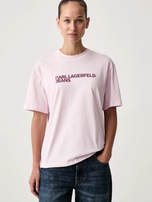 Karl Lagerfeld Jeans T-shirt damski bawełniany różowy