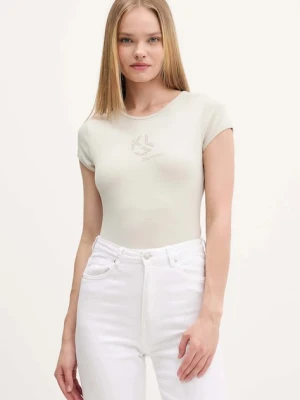 Karl Lagerfeld Jeans t-shirt damski kolor beżowy A4W17018