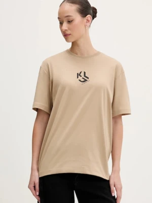 Karl Lagerfeld Jeans t-shirt damski kolor beżowy B1W17086