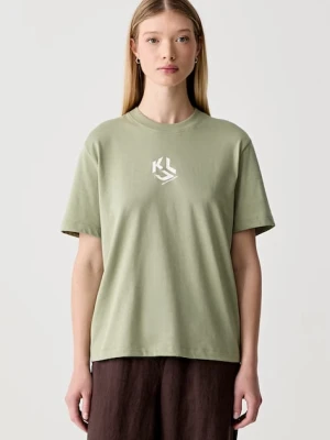 Karl Lagerfeld Jeans T-shirt damski z bawełną zielony