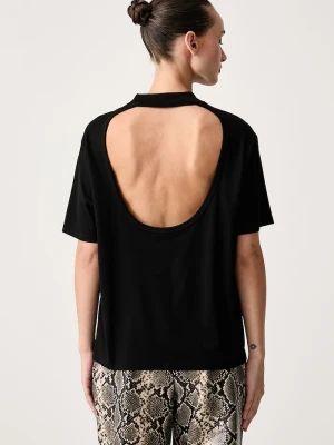Karl Lagerfeld Jeans T-shirt damski z bawełną czarny