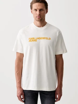 Karl Lagerfeld Jeans T-shirt męski bawełniany beżowy