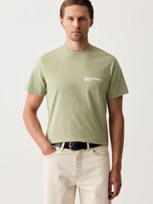 Karl Lagerfeld Jeans T-shirt męski bawełniany zielony