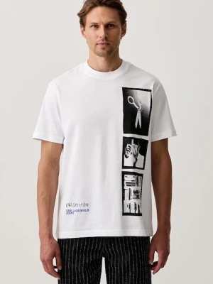 Karl Lagerfeld Jeans T-shirt męski bawełniany biały