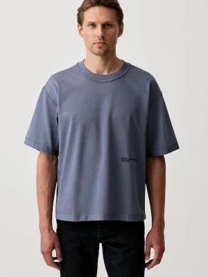 Karl Lagerfeld Jeans T-shirt męski bawełniany niebieski