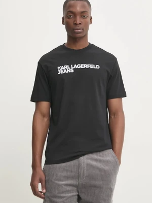 Karl Lagerfeld Jeans t-shirt męski bawełniany czarny