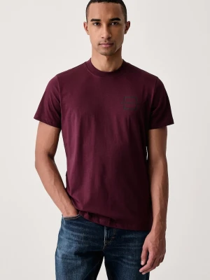 Karl Lagerfeld Jeans T-shirt męski bawełniany bordowy