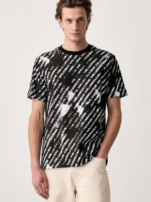 Karl Lagerfeld Jeans T-shirt męski bawełniany czarny