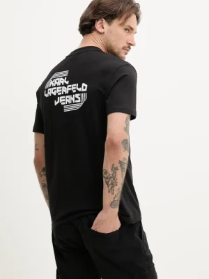 Zdjęcie produktu Karl Lagerfeld Jeans t-shirt męski kolor czarny z nadrukiem A2M17040