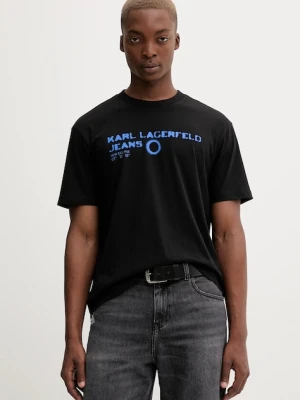 Karl Lagerfeld Jeans t-shirt męski kolor czarny z nadrukiem A4M17022