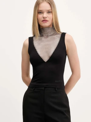 Karl Lagerfeld Jeans top damska kolor czarny z aplikacją A4W17032