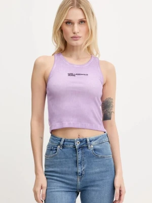Karl Lagerfeld Jeans top damskie kolor fioletowy A3W17043