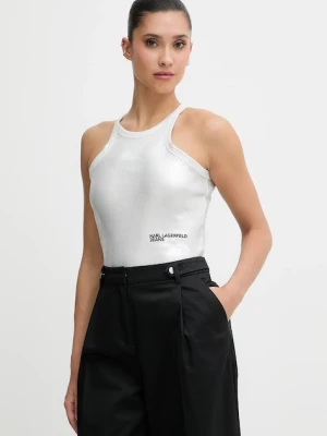 Karl Lagerfeld Jeans top kolor srebrny B1W17052
