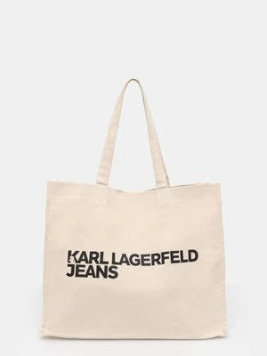 Karl Lagerfeld Jeans torebka bawełniana kolor beżowy A1W50002