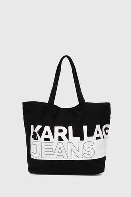 Karl Lagerfeld Jeans torebka bawełniana kolor czarny 245J3051