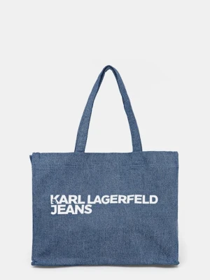 Karl Lagerfeld Jeans torebka bawełniana kolor niebieski A3W50069