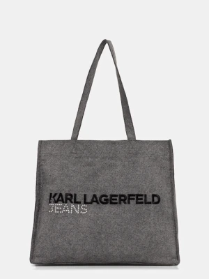 Karl Lagerfeld Jeans torebka jeansowa kolor szary A4W50040