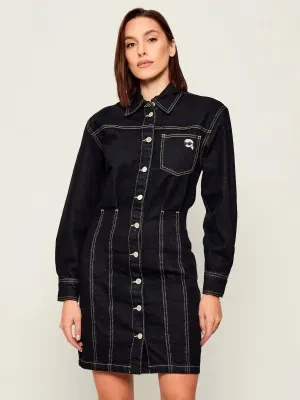 Karl Lagerfeld Jeansowa sukienka Ikon Patch