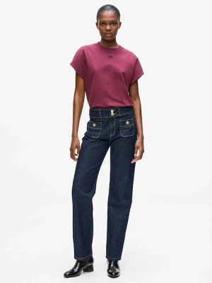 Karl Lagerfeld jeansy bawełniane damskie kolor granatowy A4W10093