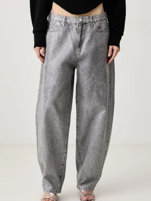 Karl Lagerfeld jeansy relaxed fit damskie szary