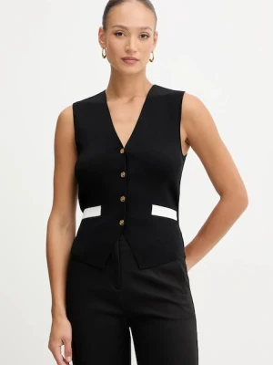 Karl Lagerfeld kamizelka kolor czarny jednorzędowa A4W18061