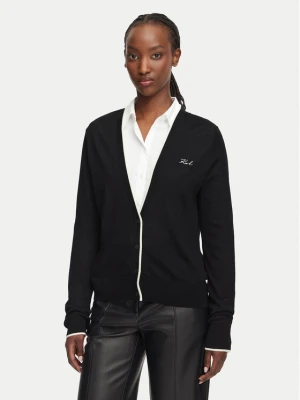 KARL LAGERFELD Kardigan B3W18038 Czarny Regular Fit