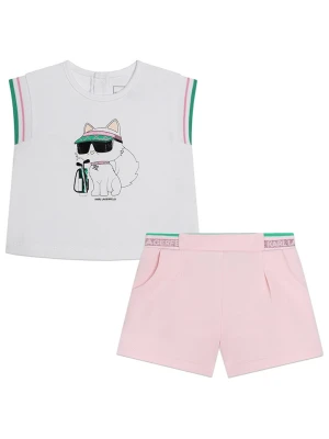 Karl Lagerfeld Kids 2-częściowy zestaw w kolorze jasnoróżowo-białym rozmiar: 92