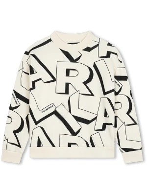 Karl Lagerfeld Kids Bluza w kolorze kremowo-czarnym rozmiar: 176