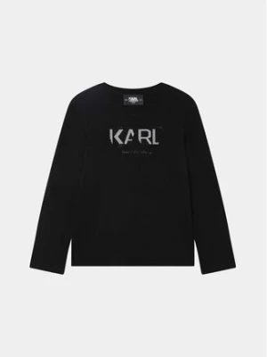 Karl Lagerfeld Kids Bluzka Z15447 D Czarny Regular Fit
