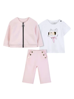 Karl Lagerfeld Kids Komplet dresowy Z31056 S Różowy Regular Fit