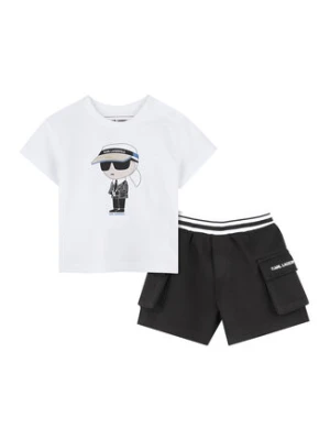 Karl Lagerfeld Kids Komplet t-shirt i spodenki Z30502 M Czarny Regular Fit