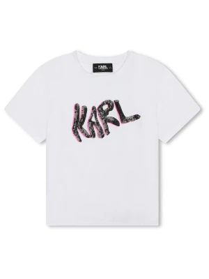 Karl Lagerfeld Kids Koszulka w kolorze białym rozmiar: 128