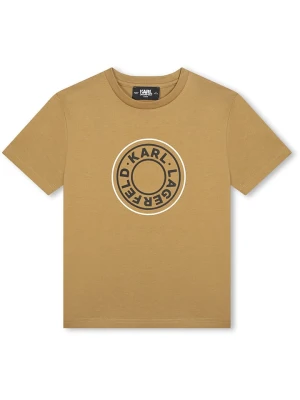Karl Lagerfeld Kids Koszulka w kolorze jasnobrązowym rozmiar: 128