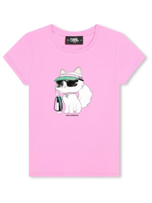 Karl Lagerfeld Kids Koszulka w kolorze jasnoróżowym rozmiar: 128