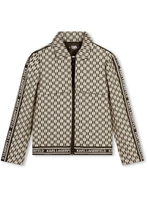 Karl Lagerfeld Kids Kurtka koszulowa w kolorze kremowo-ciemnobrązowym rozmiar: 176