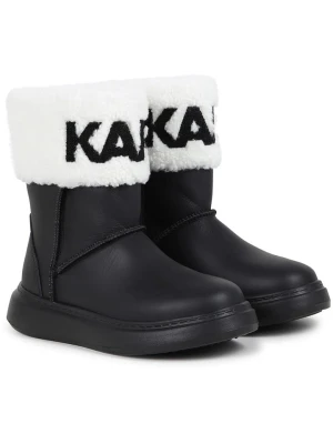 Karl Lagerfeld Kids Skórzane botki w kolorze czarnym rozmiar: 33