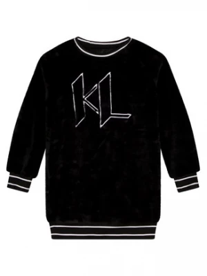 Karl Lagerfeld Kids Sukienka codzienna Z12229 S Czarny Regular Fit