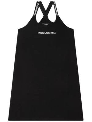 Karl Lagerfeld Kids Sukienka codzienna Z12232 S Czarny Regular Fit