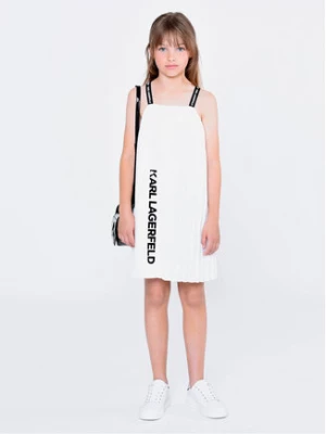 Karl Lagerfeld Kids Sukienka codzienna Z12246 S Biały Relaxed Fit