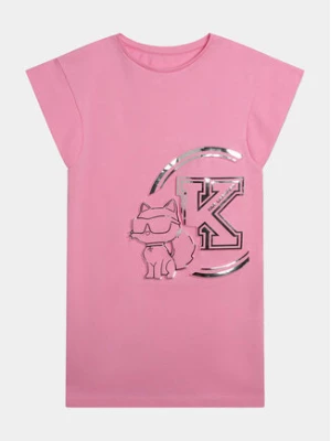 Karl Lagerfeld Kids Sukienka codzienna Z30077 S Różowy Regular Fit