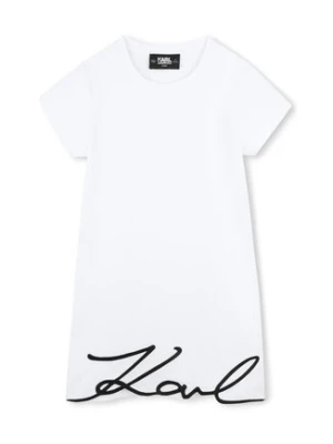 Karl Lagerfeld Kids Sukienka codzienna Z30454 S Biały Regular Fit